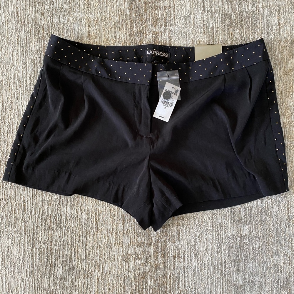 Express black polyester shorts